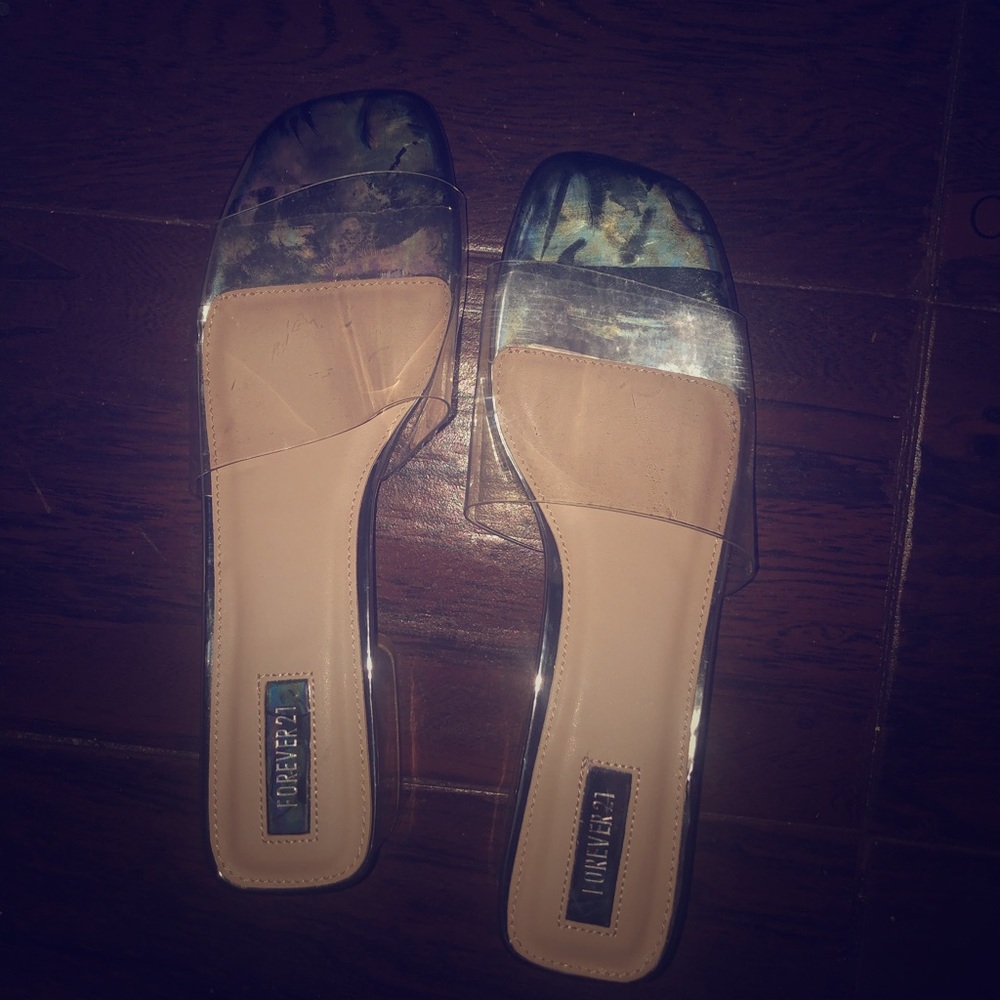💋Brand New! Clear/Silver Sandals Sz8💋